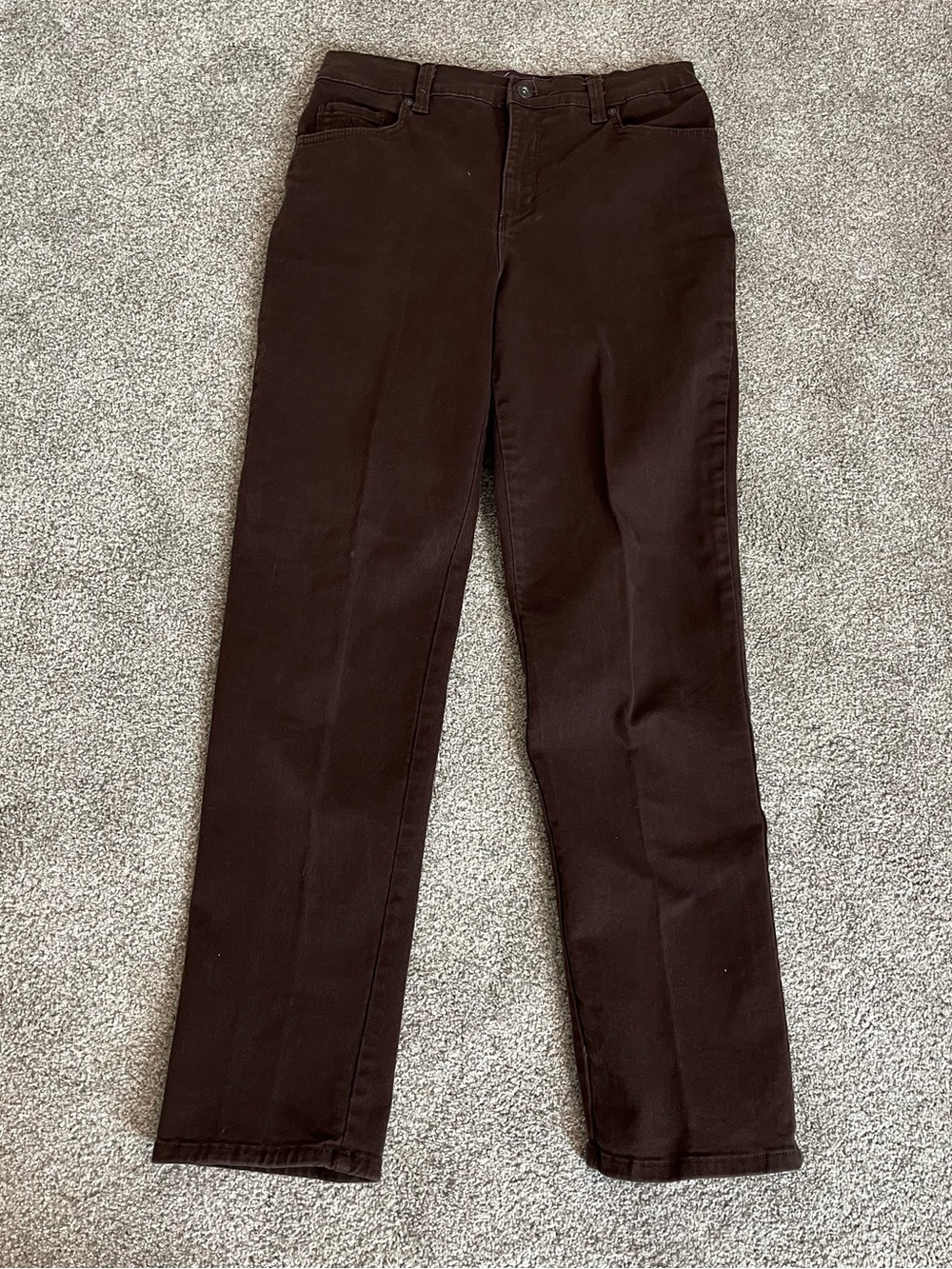 Gloria Vanderbilt AMANDA Chocolate Brown Denim Pants Size 6